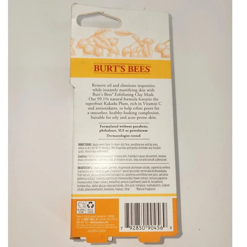 Burt’s Bees Exfoliating Clay Mask with Plum Extract – New in Box